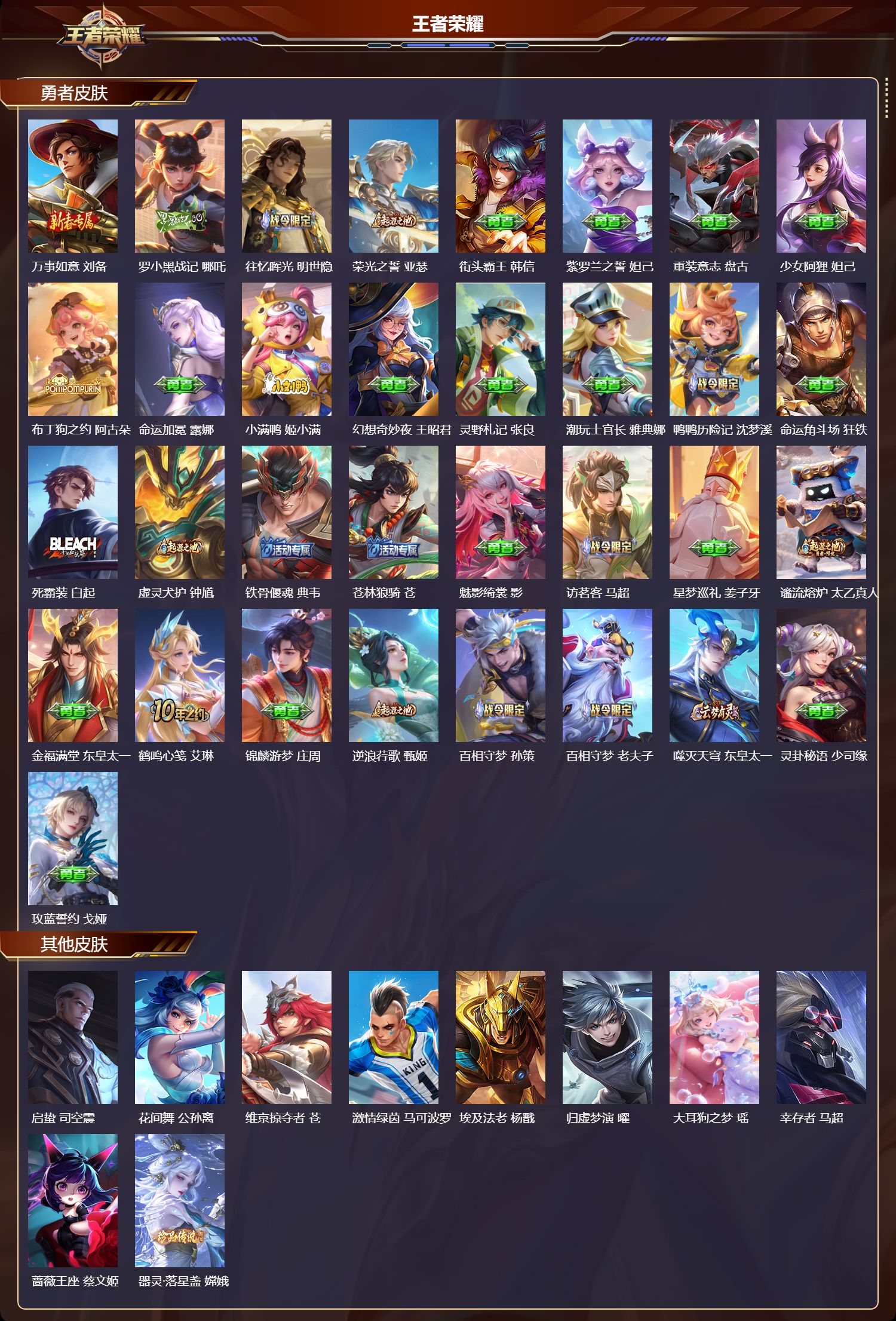 WZMK3433023王者荣耀账号详情图3