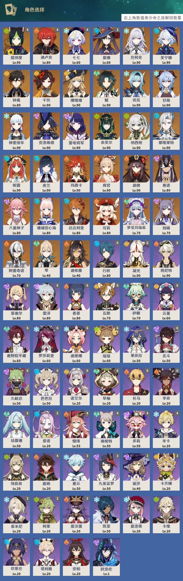 YSMK316178原神账号详情图3 YSMK316178原神账号详情图3