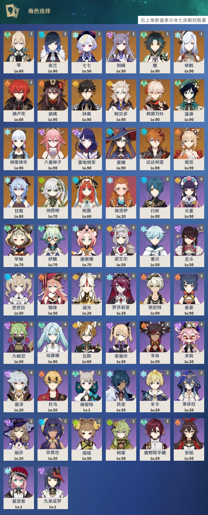 YSMK316225原神账号详情图3 YSMK316225原神账号详情图3