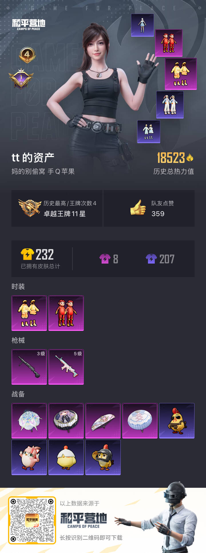 HPSJ3435096和平精英账号详情图2