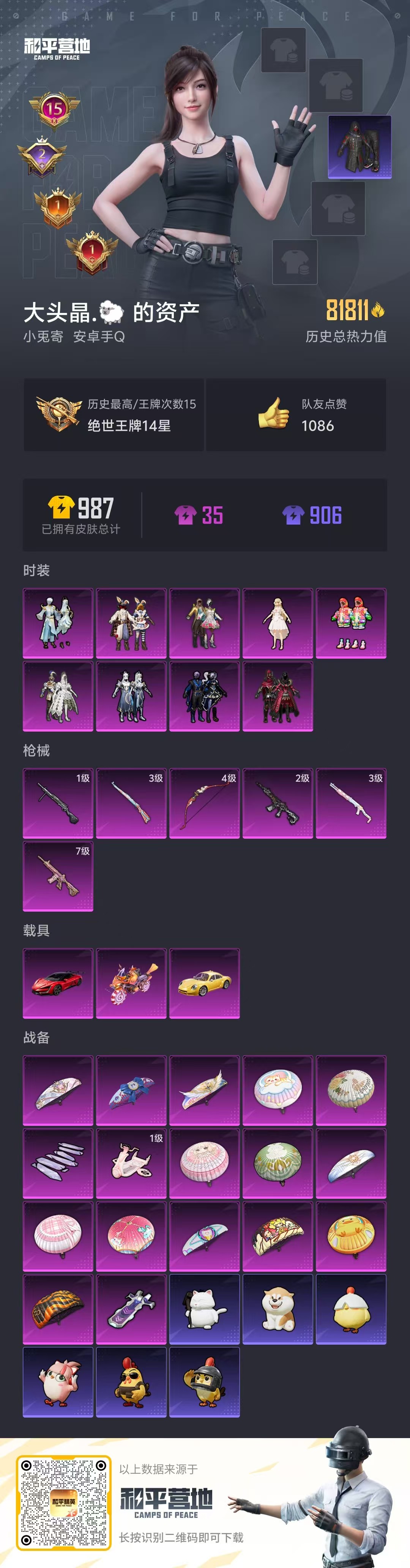 HPSJ3435099和平精英账号详情图5