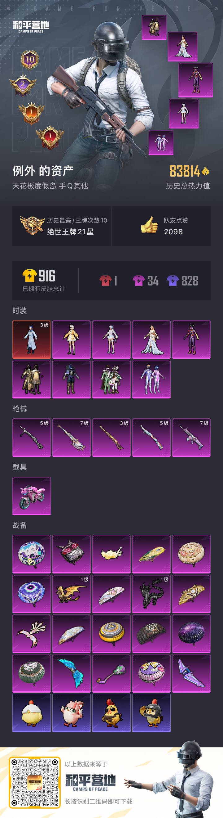 HPSJ3435119和平精英账号详情图5