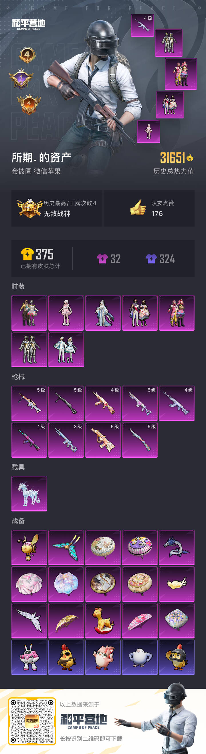 HPSJ3430482和平精英账号详情图3