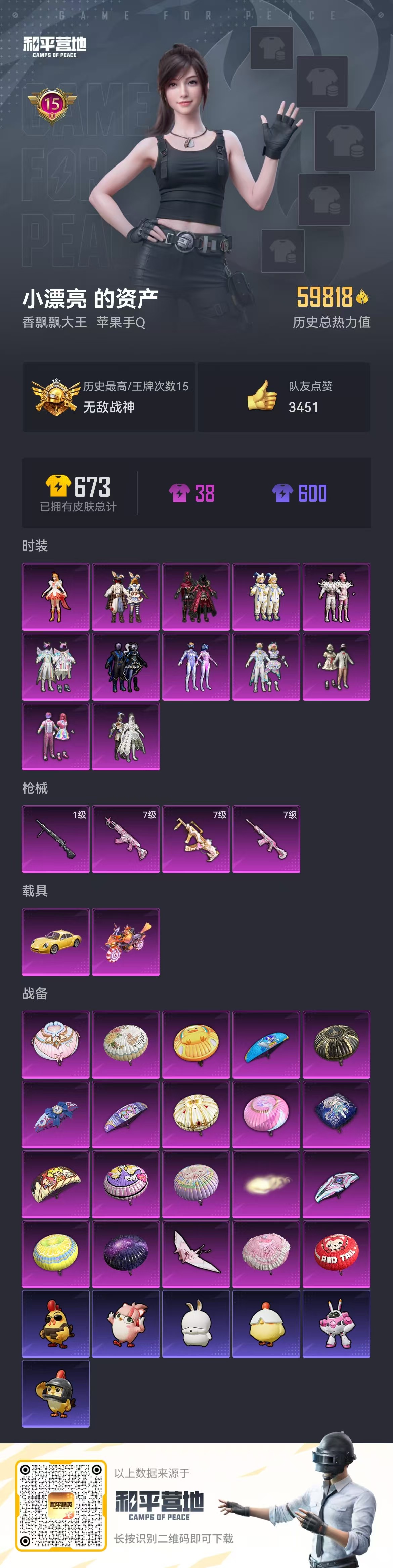 HPSJ3435111和平精英账号详情图2