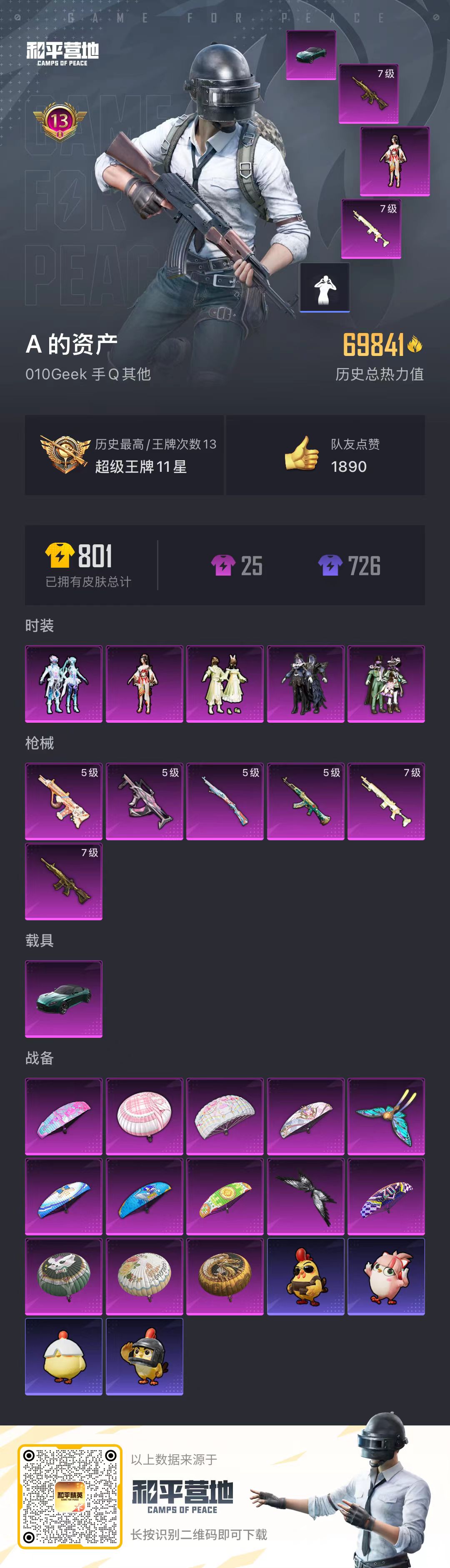 HPSJ3436726和平精英账号详情图3