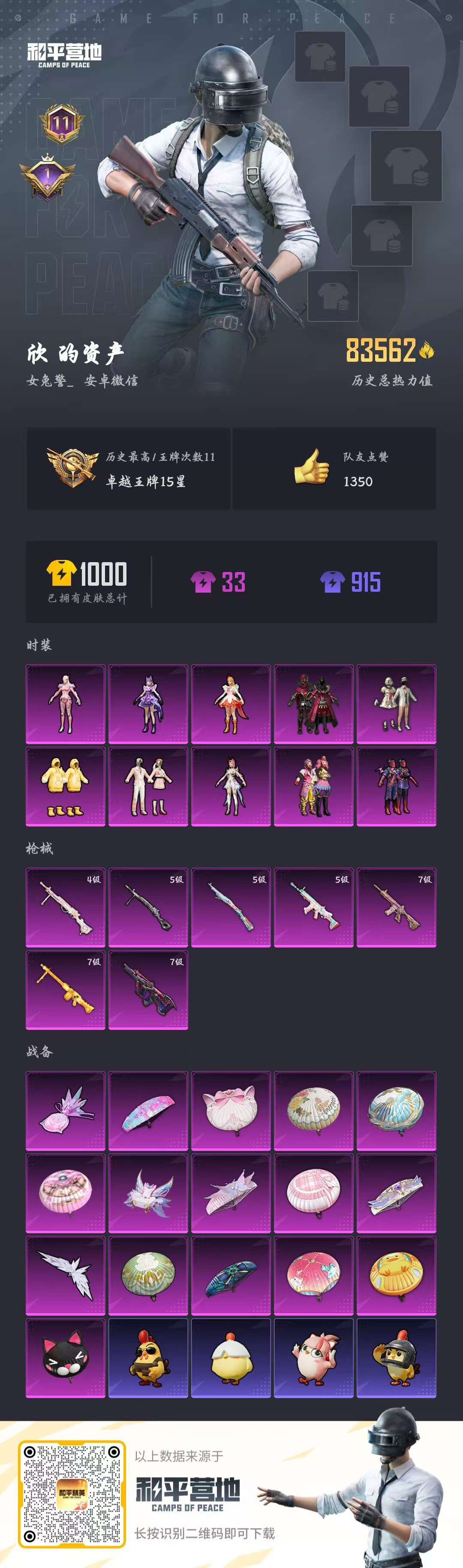 HPSJ3432308和平精英账号详情图2