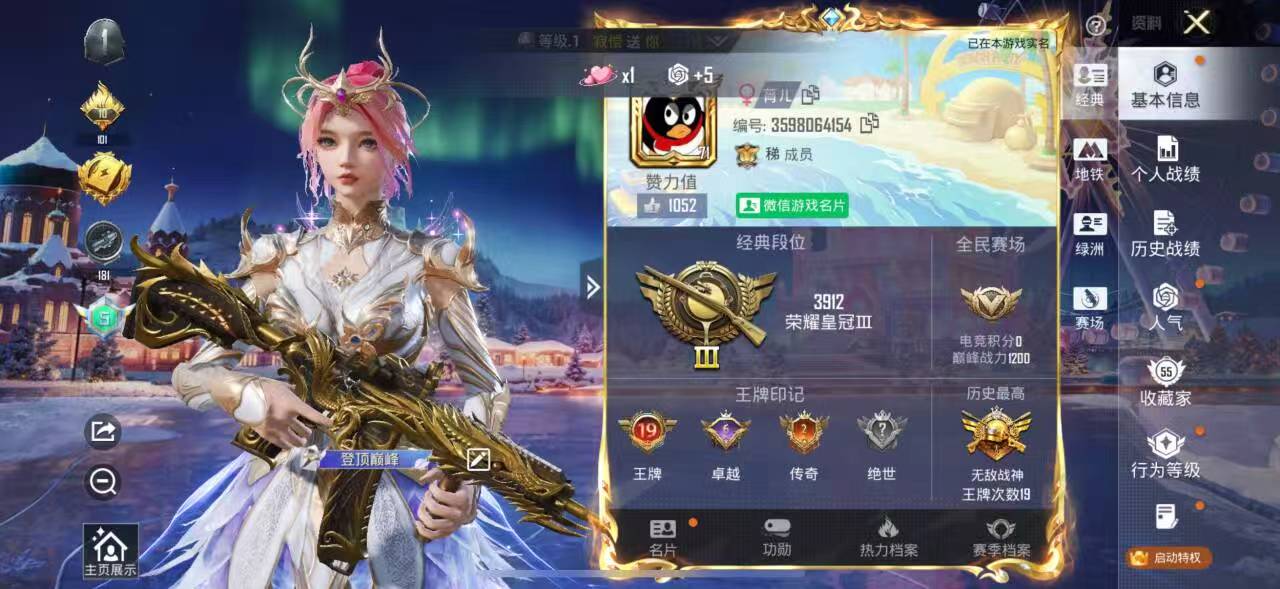 HPSJ3434401和平精英账号详情图2