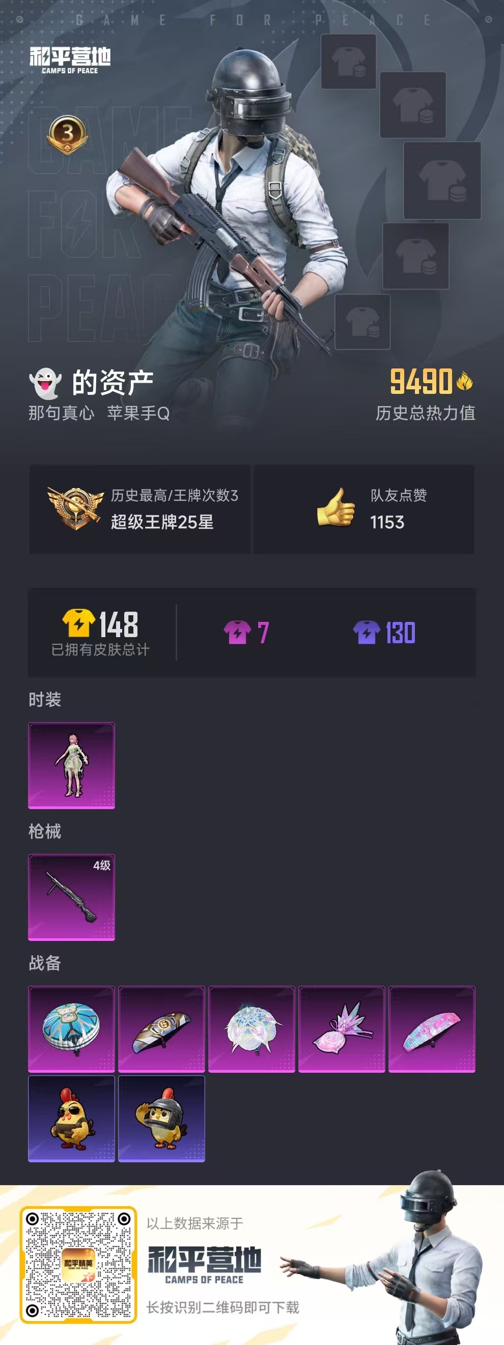 HPSJ3437468和平精英账号详情图3