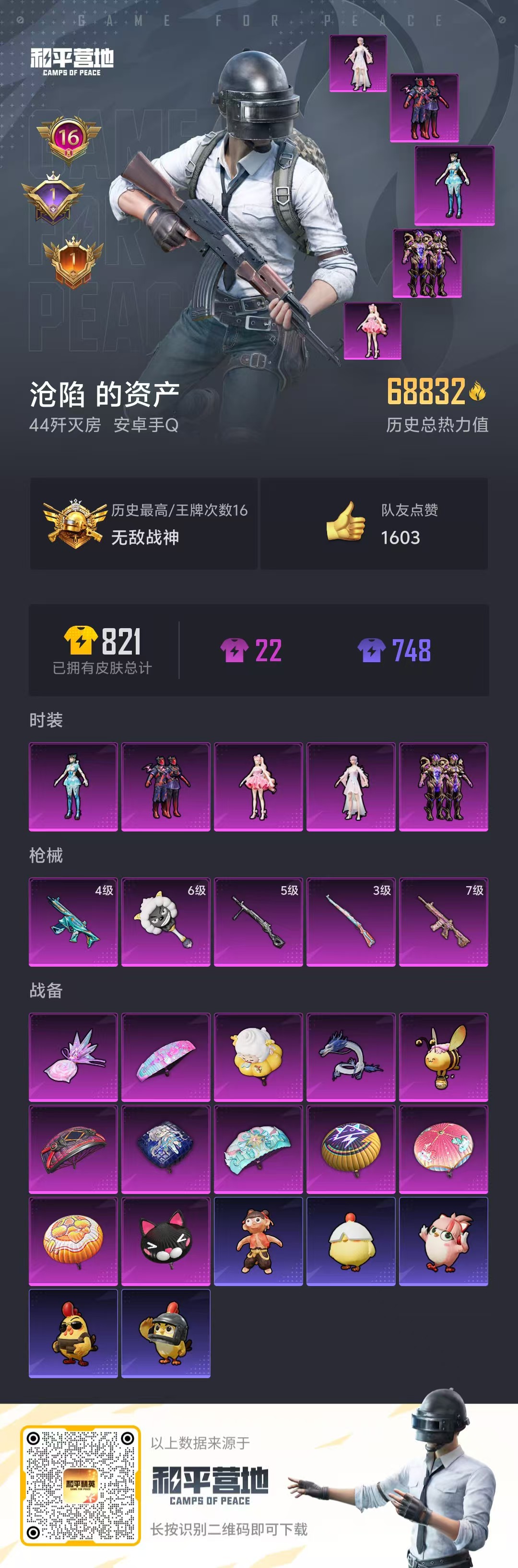 HPSJ3437500和平精英账号详情图3