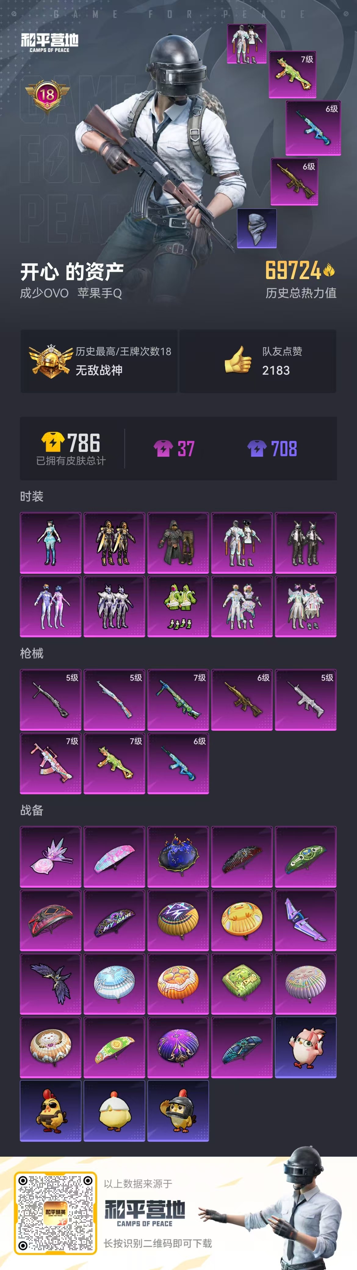 HPSJ3433998和平精英账号详情图3