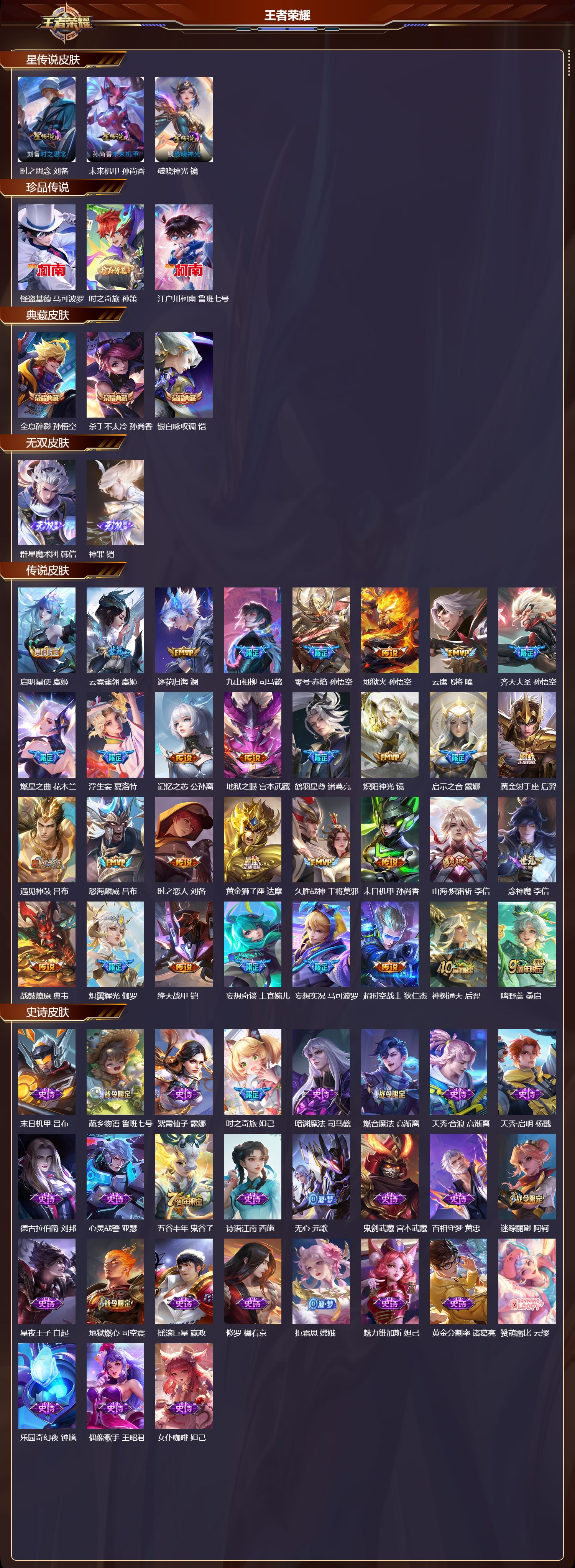 WZMK3440091王者荣耀账号详情图2