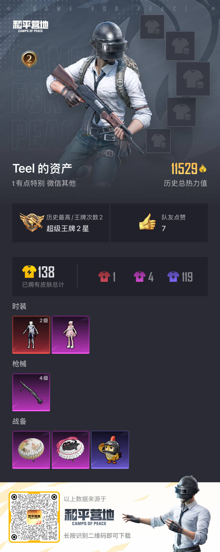 HPSJ3433994和平精英账号详情图4