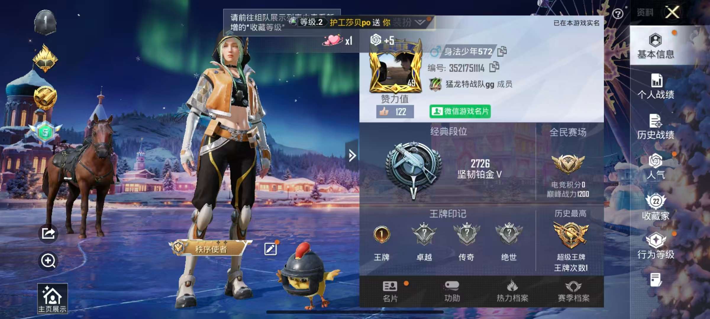 HPSJ3434610和平精英账号详情图3