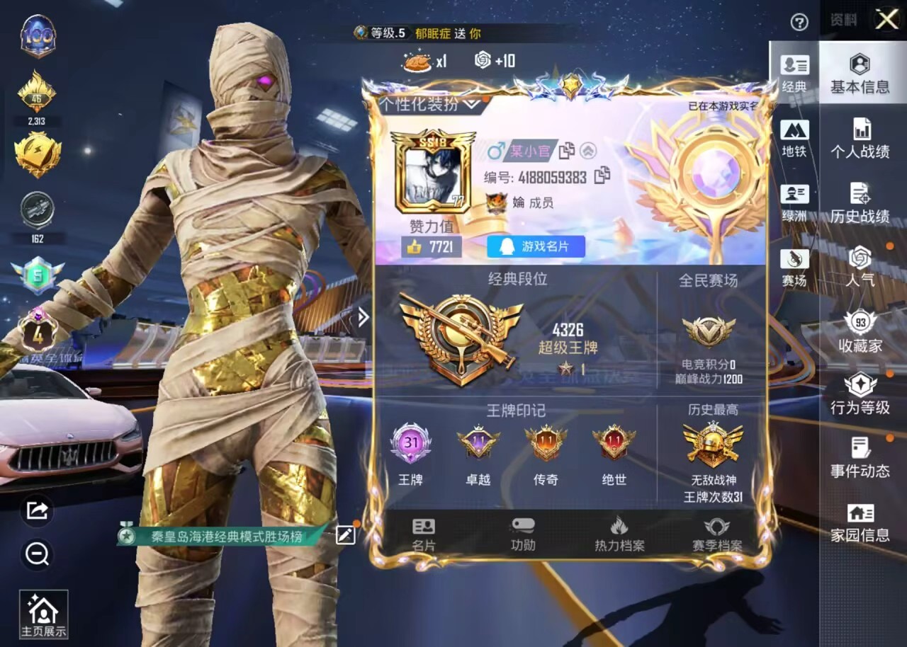 HPSJ3437495和平精英账号详情图2