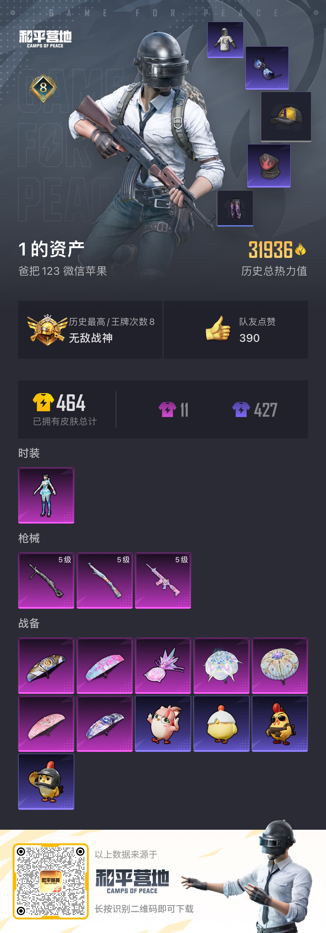 HPSJ3433916和平精英账号详情图3