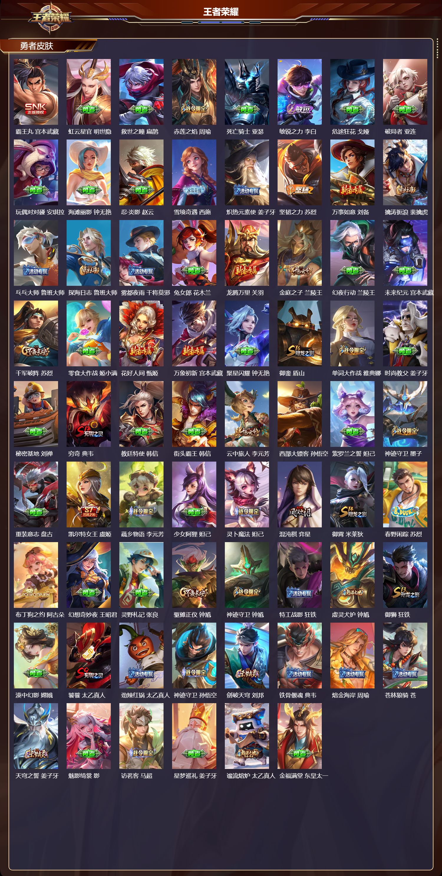 WZMK3440073王者荣耀账号详情图5