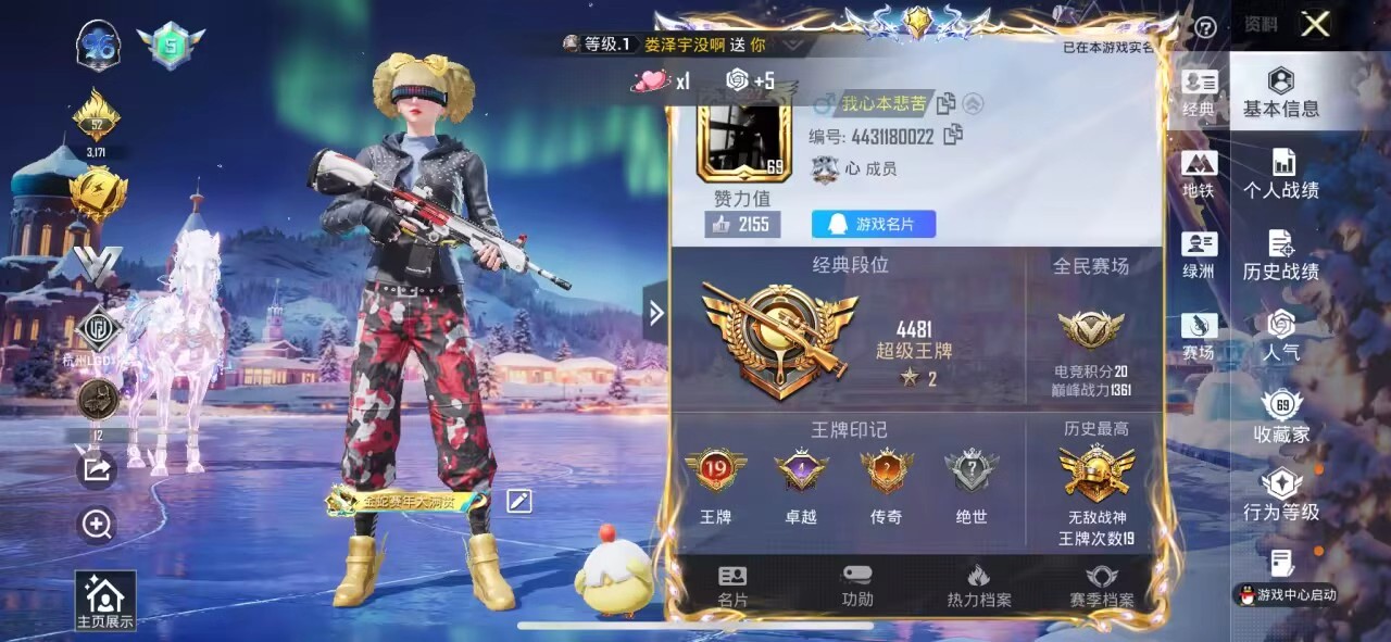 HPSJ3433938和平精英账号详情图2