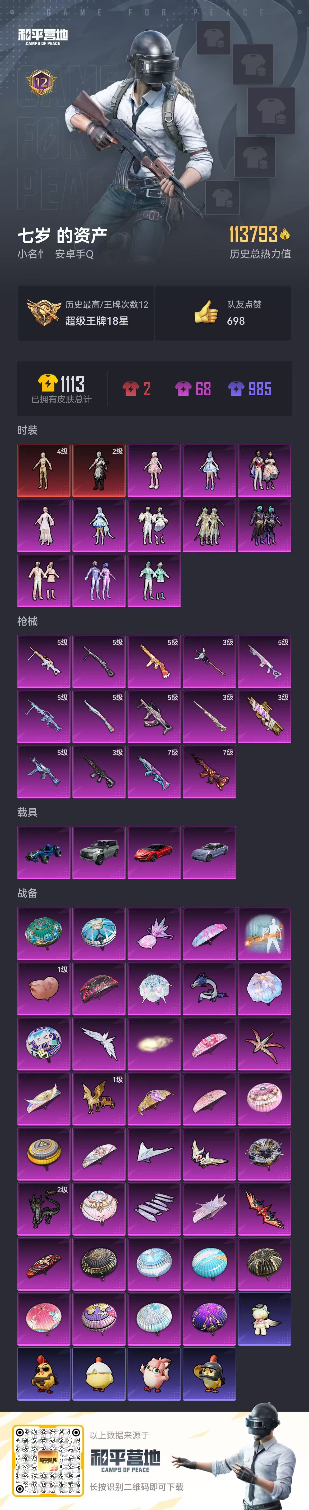 HPSJ3437497和平精英账号详情图3