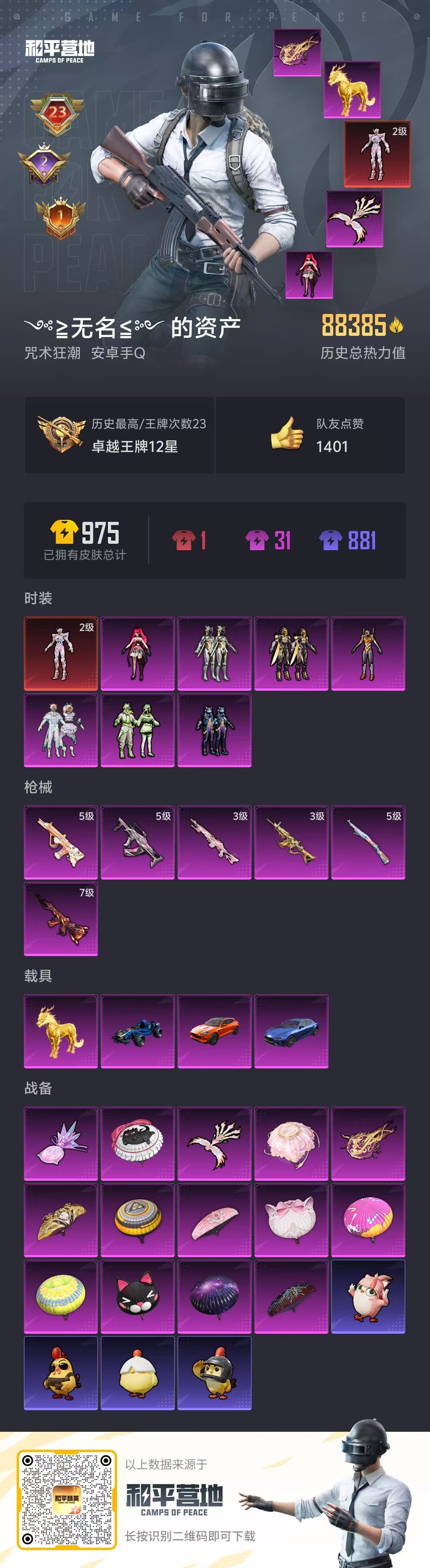 HPSJ3434013和平精英账号详情图3