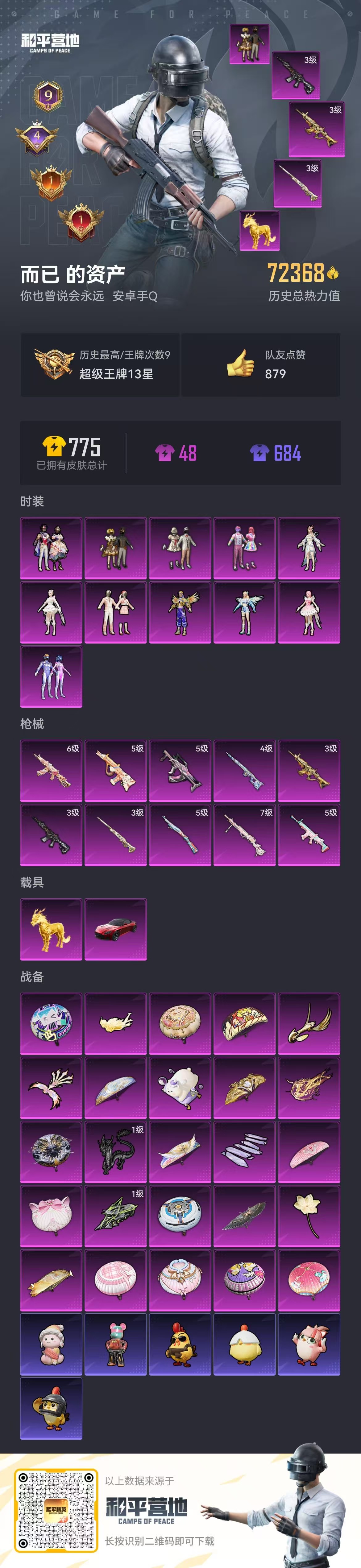 HPSJ3437473和平精英账号详情图3