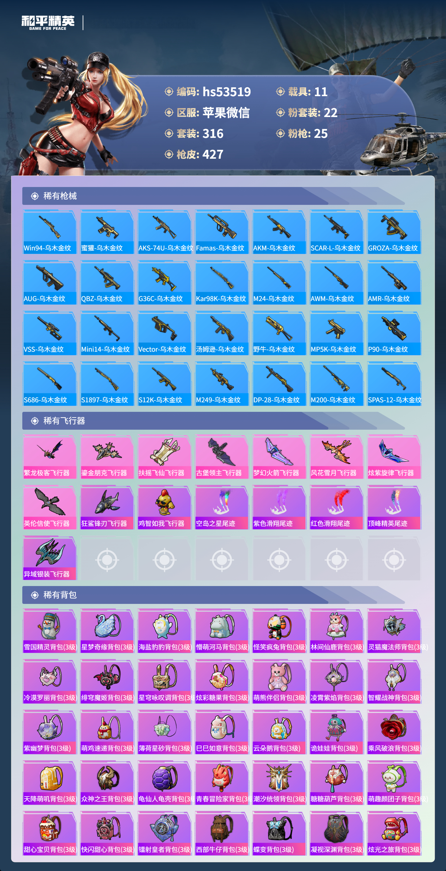 HPSJ3434459和平精英账号详情图13