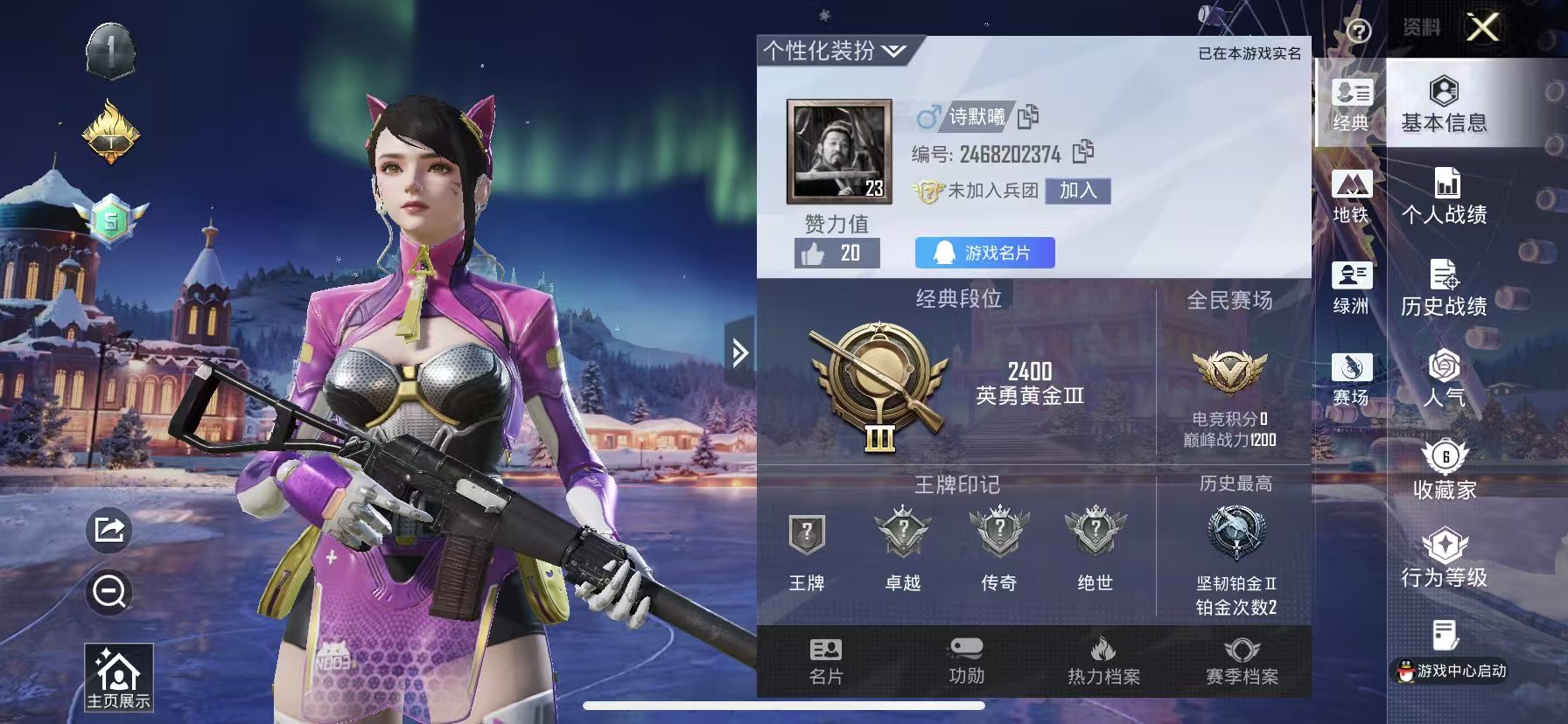 HPSJ3437540和平精英账号详情图2