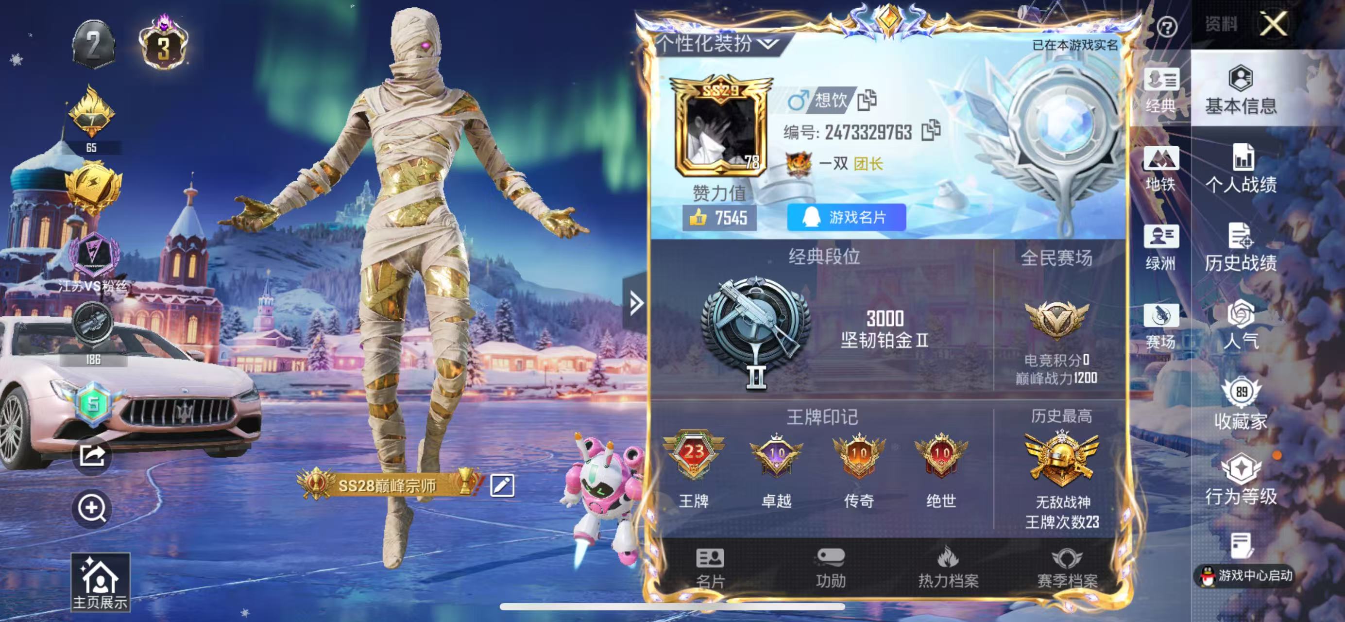 HPSJ3439441和平精英账号详情图2