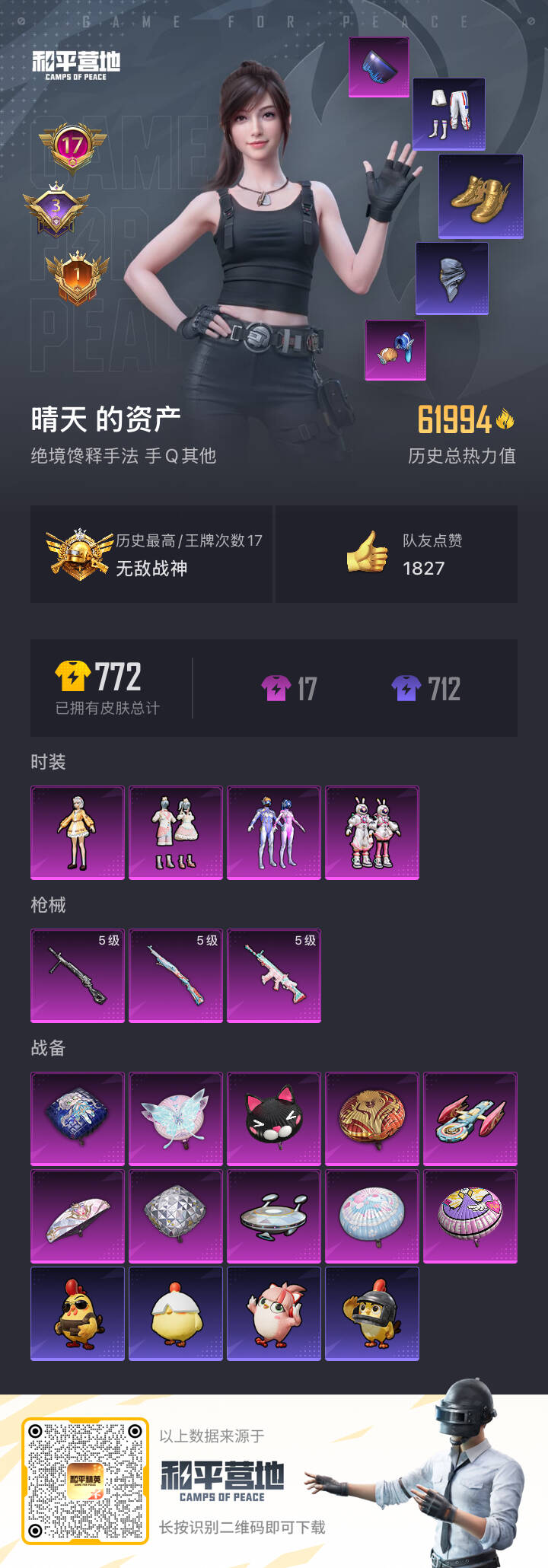 HPSJ3439476和平精英账号详情图3