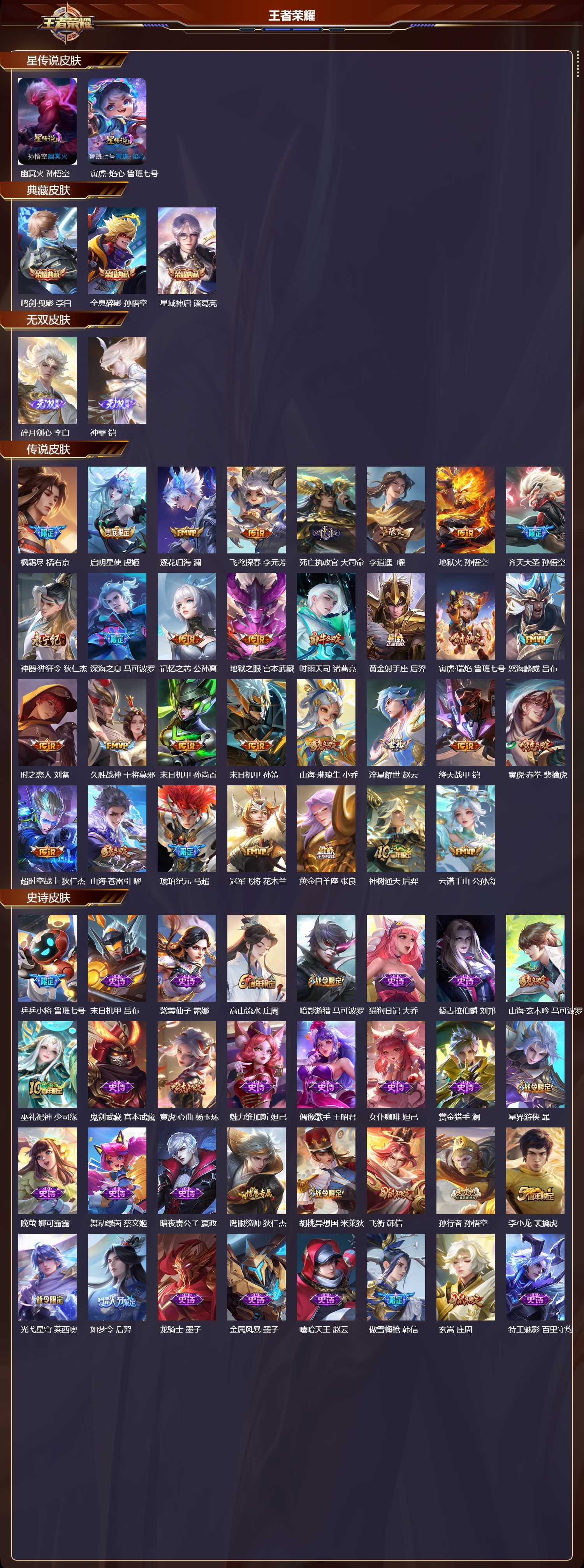 WZMK3442735王者荣耀账号详情图2