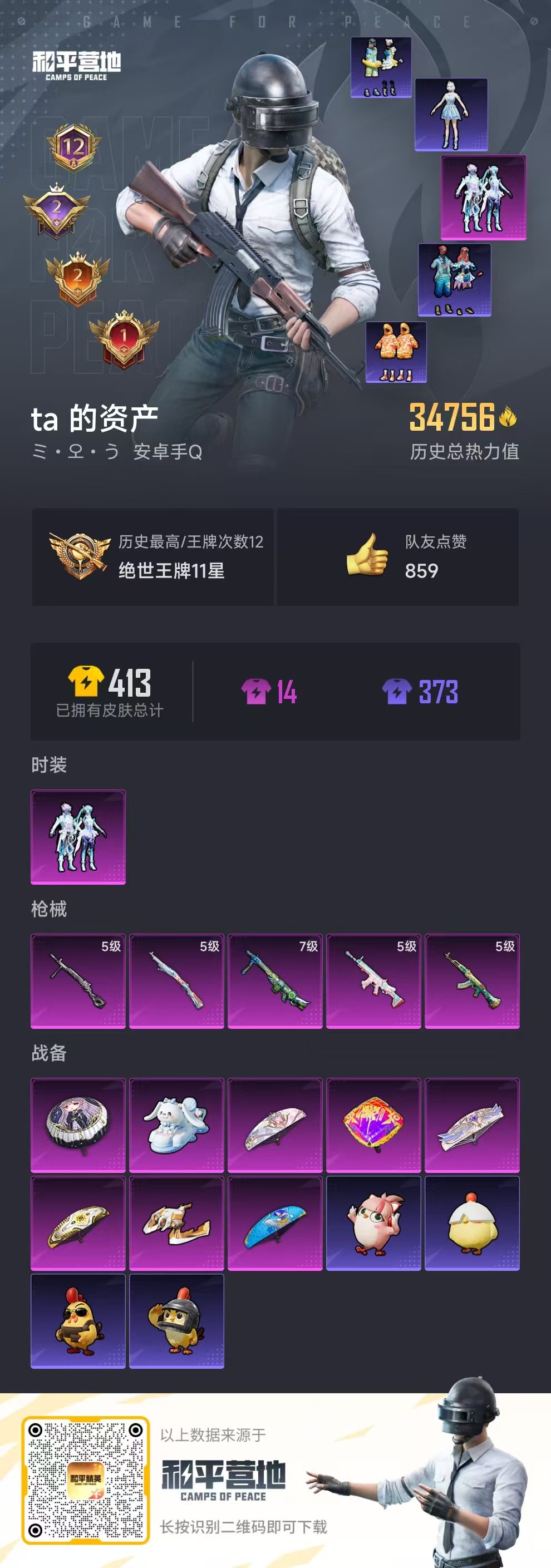 HPSJ3435270和平精英账号详情图3