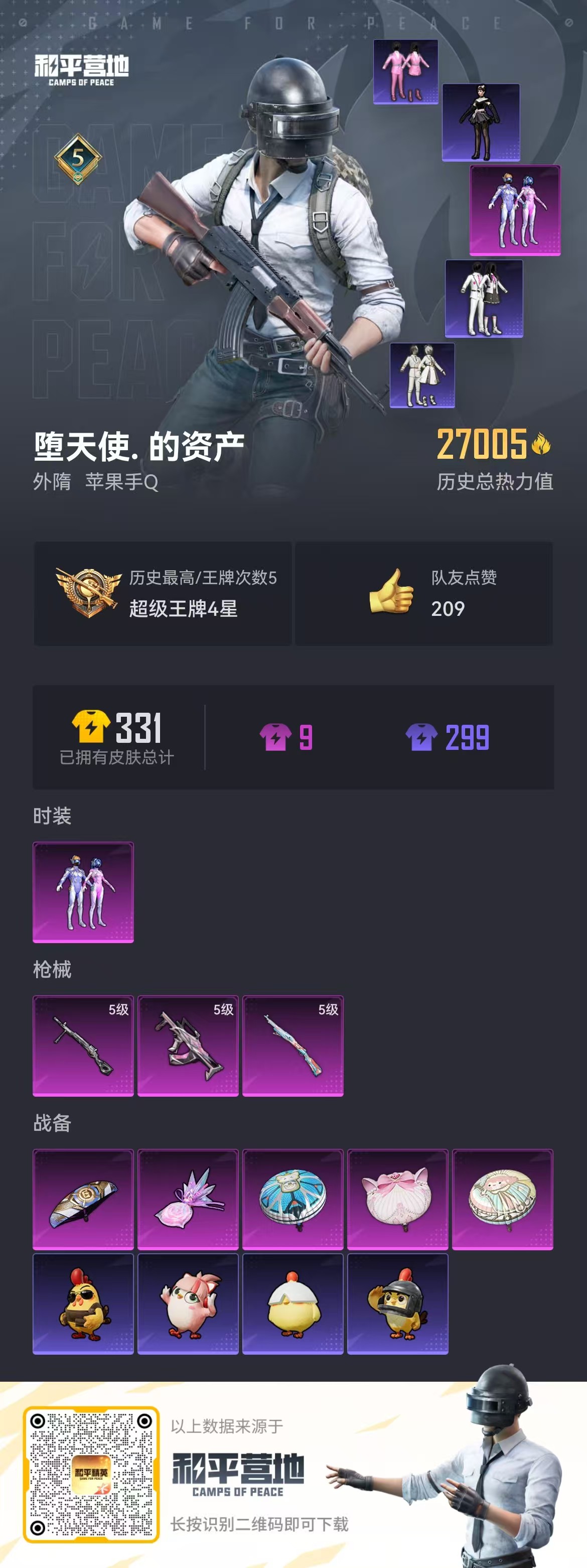 HPSJ3435182和平精英账号详情图4