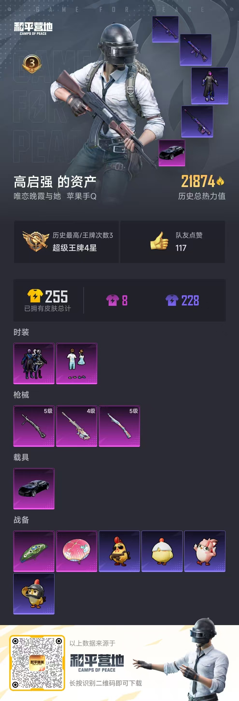 HPSJ3435279和平精英账号详情图3