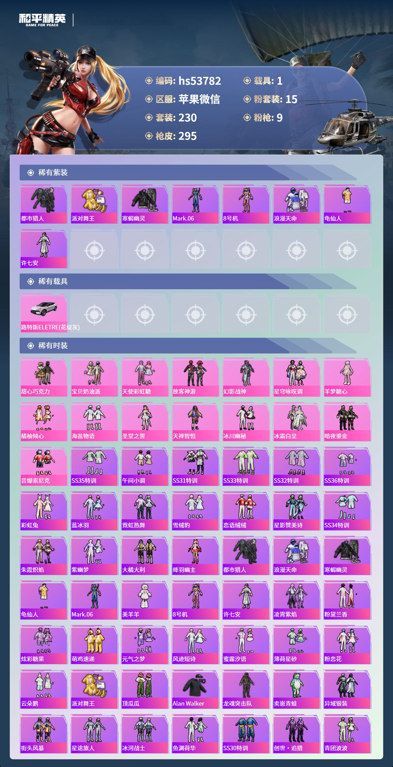 HPSJ3435455和平精英账号详情图5