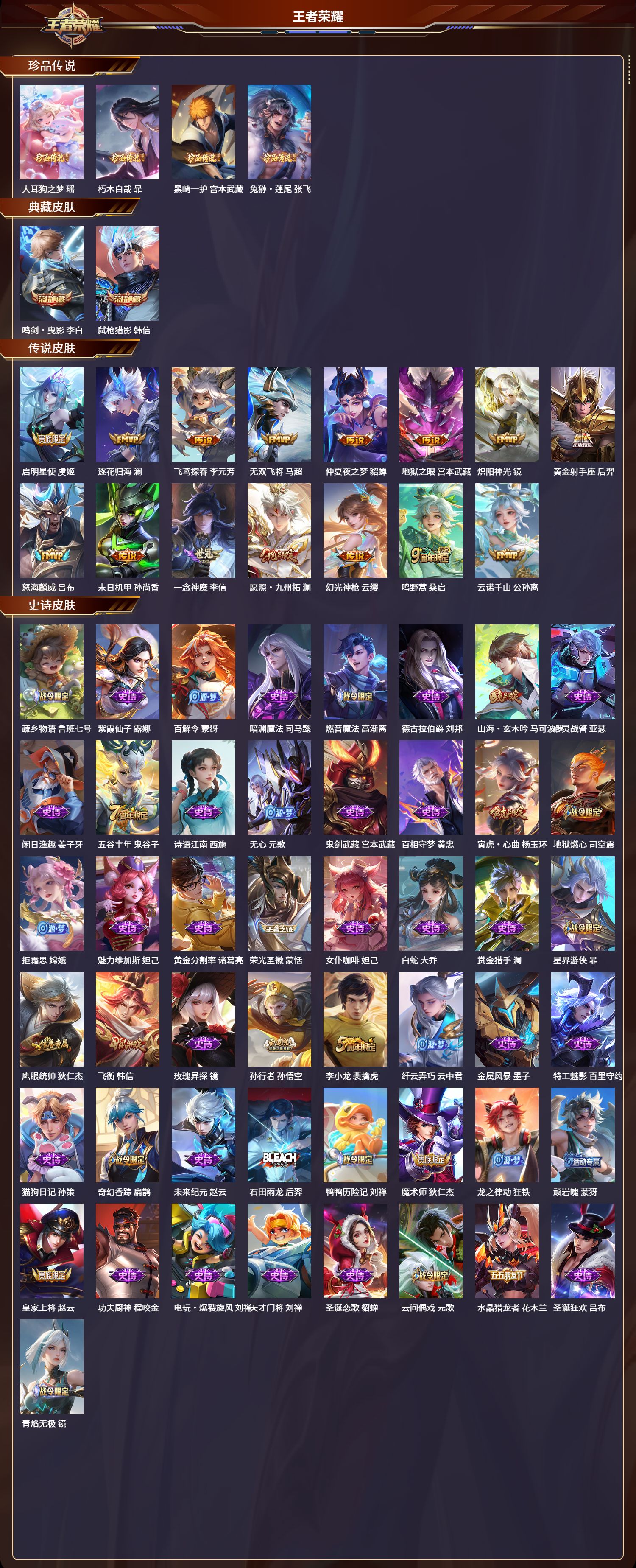 WZLX4220930王者荣耀账号详情图3