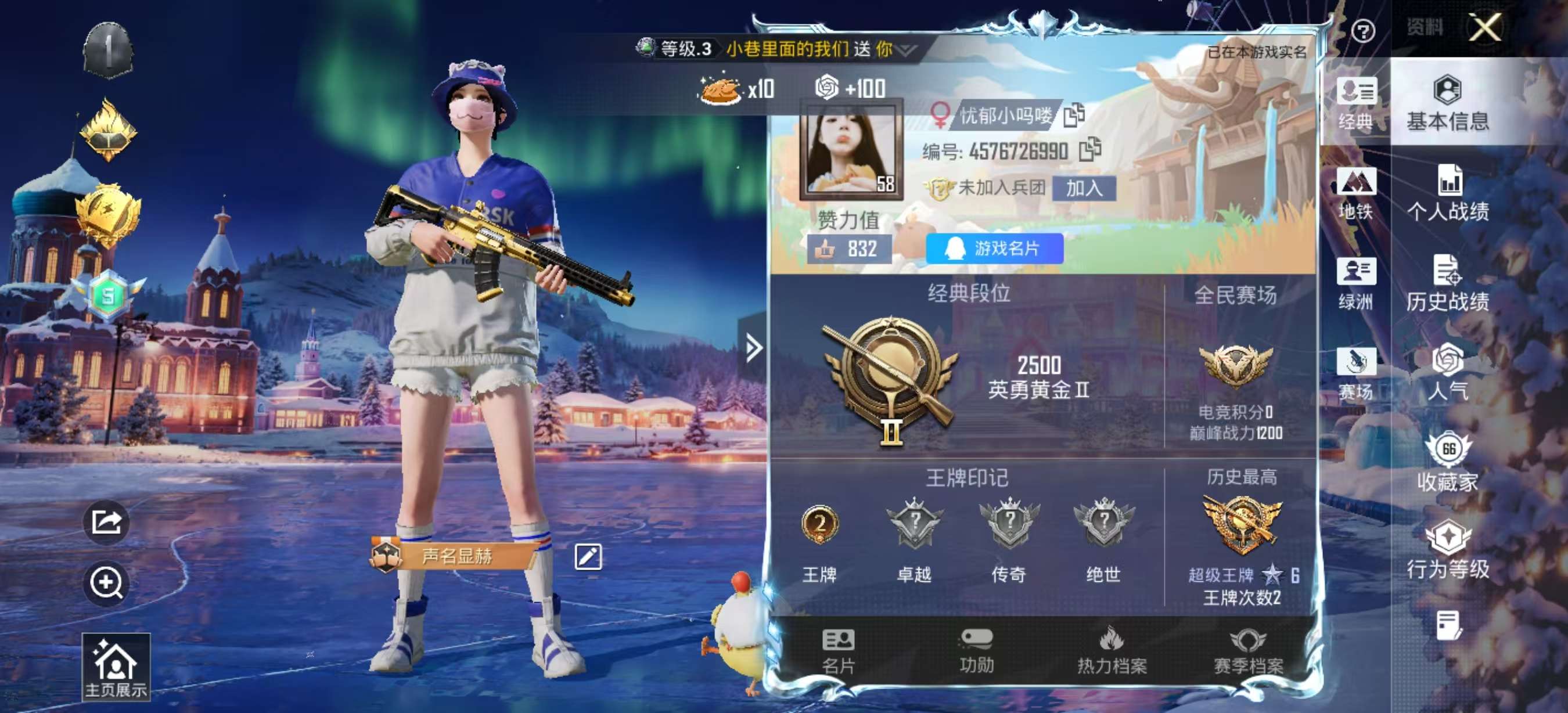 HPSJ3437535和平精英账号详情图2