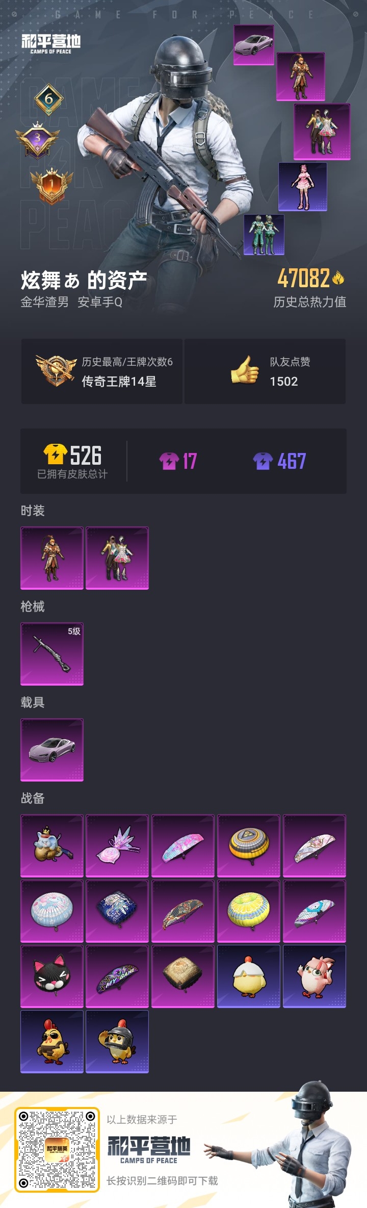 HPSJ3435215和平精英账号详情图2