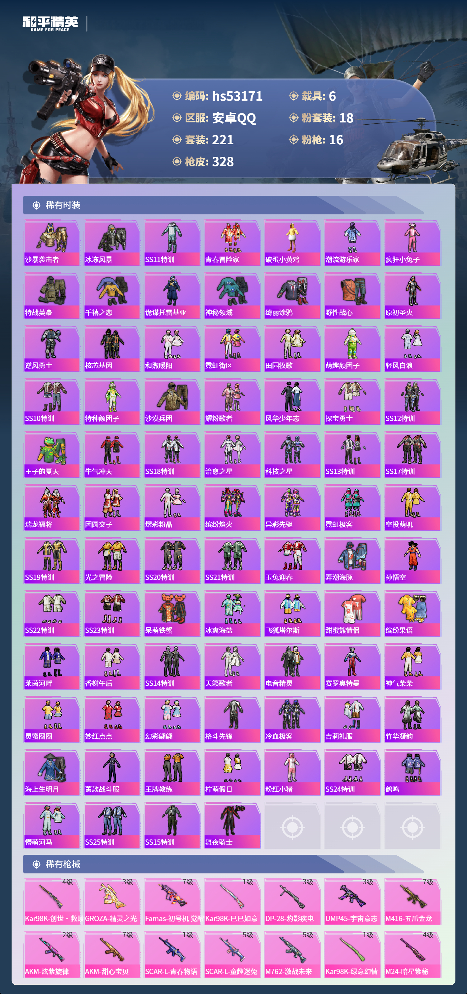 HPSJ3435484和平精英账号详情图6