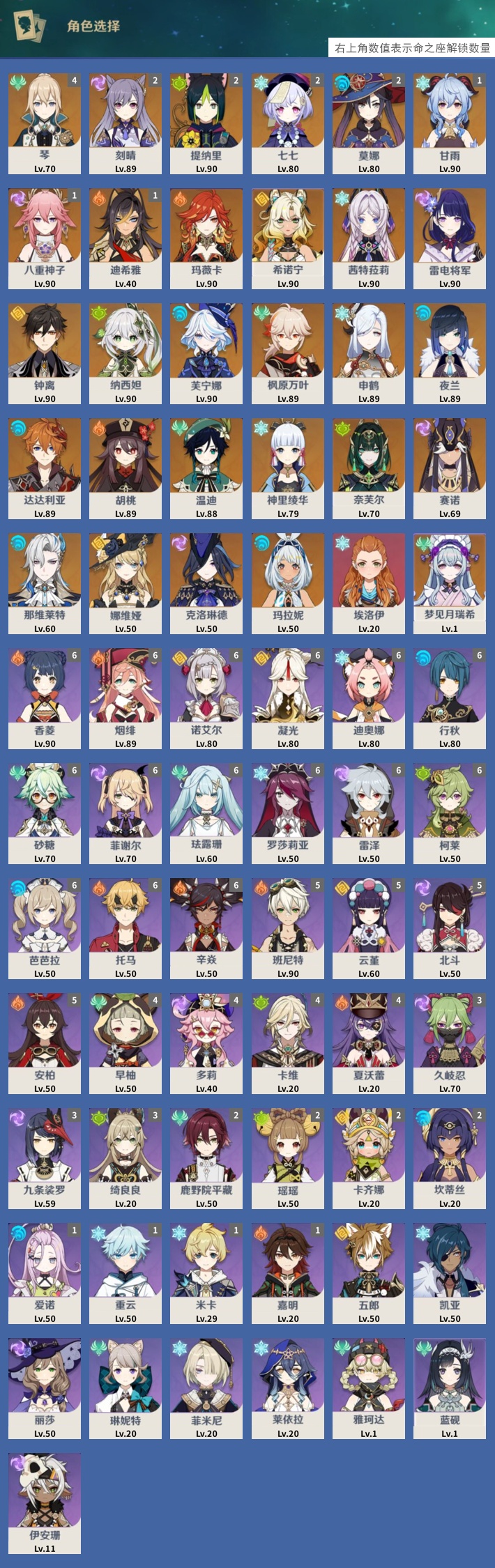 YSMK316824原神账号详情图3 YSMK316824原神账号详情图3