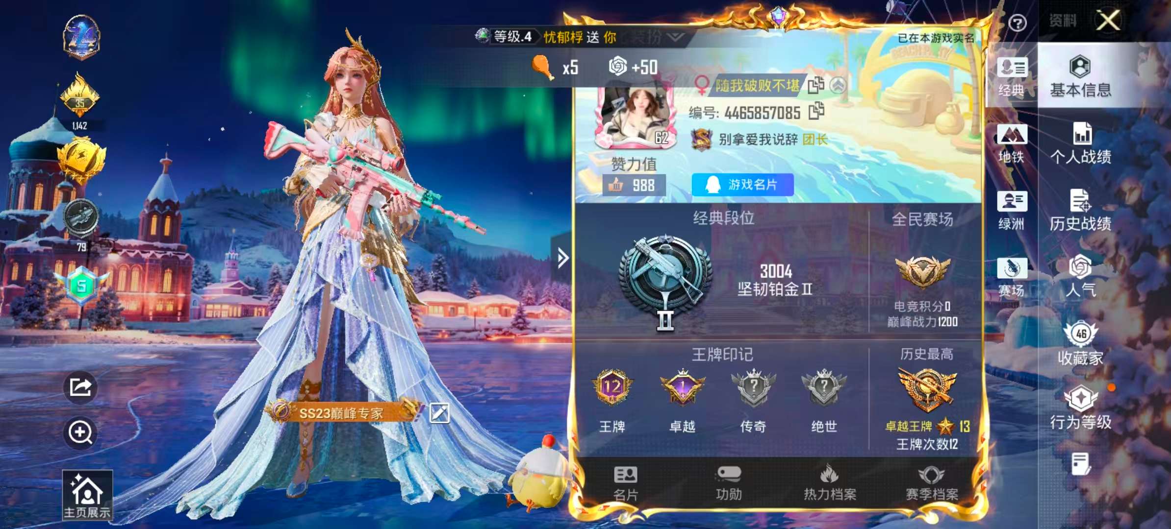 HPSJ3435435和平精英账号详情图3