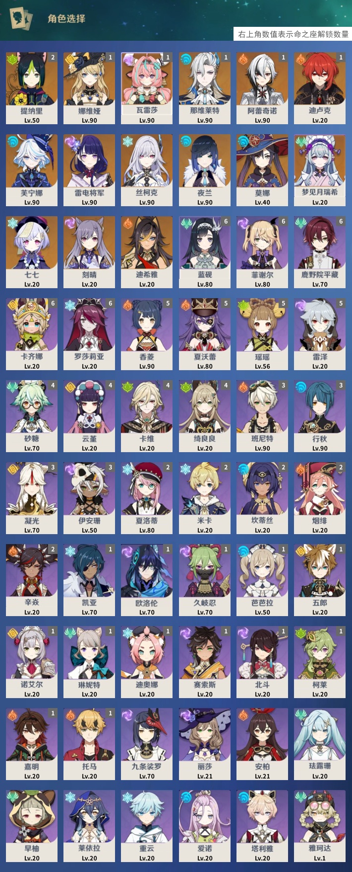 YSMK316436原神账号详情图3 YSMK316436原神账号详情图3