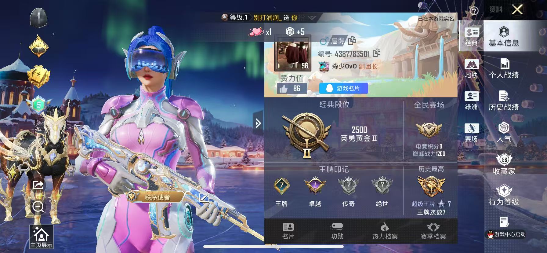 HPSJ3435302和平精英账号详情图2