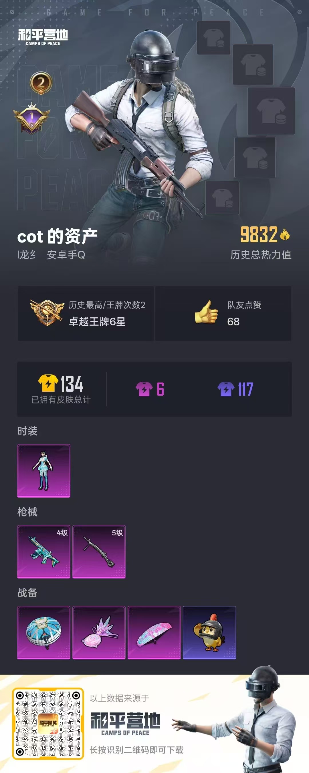 HPSJ3435735和平精英账号详情图2