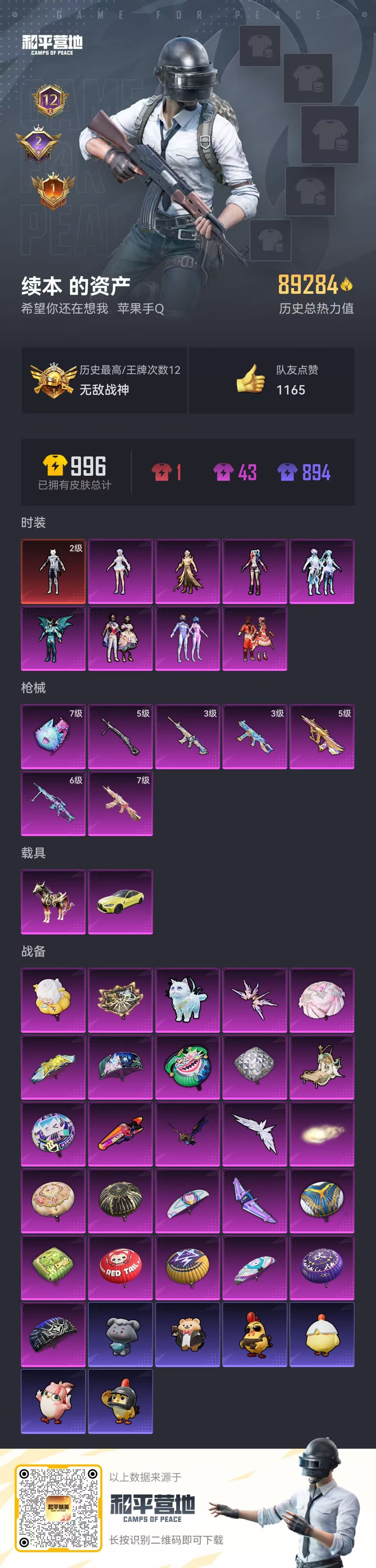 HPSJ3435280和平精英账号详情图2