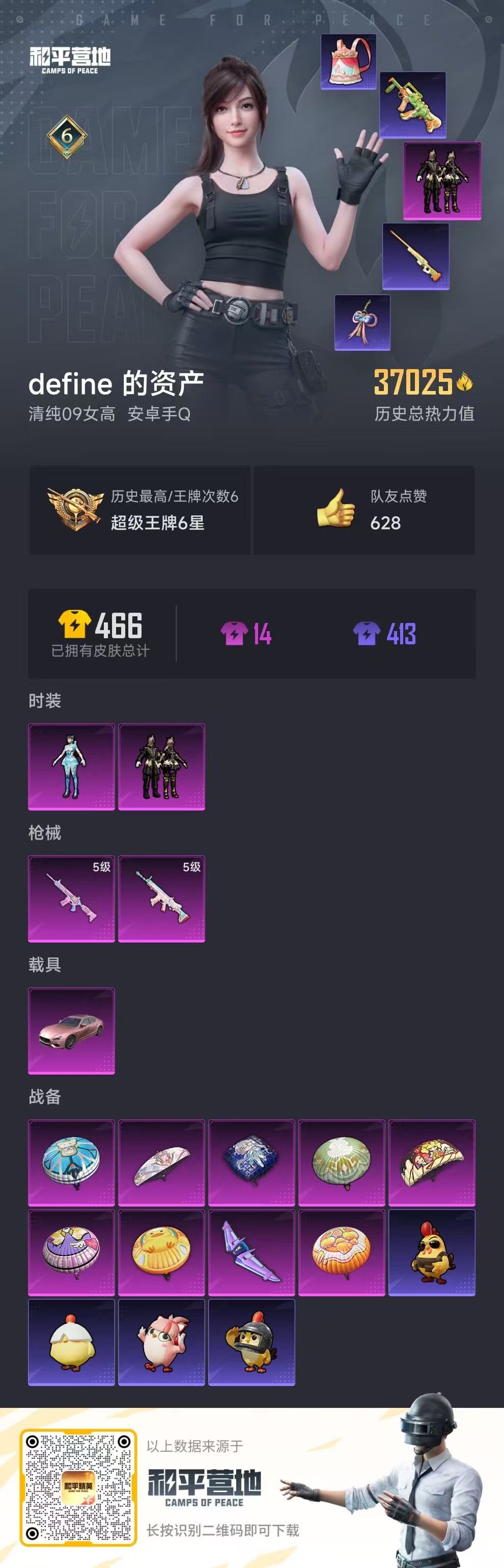 HPSJ3437509和平精英账号详情图3