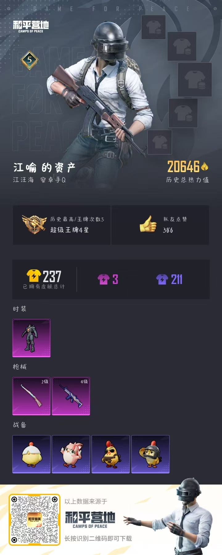 HPSJ3436868和平精英账号详情图3