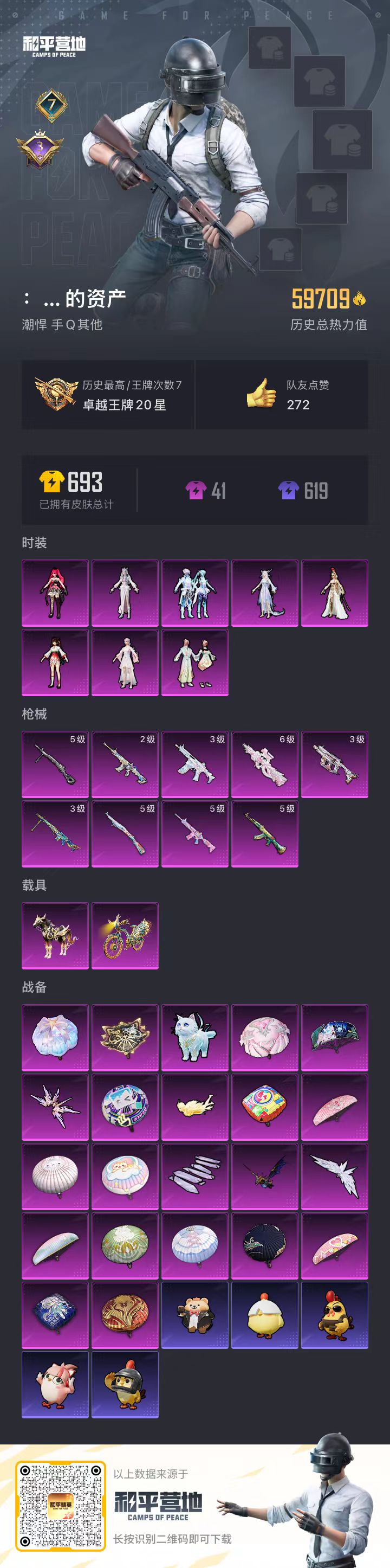 HPSJ3437546和平精英账号详情图4