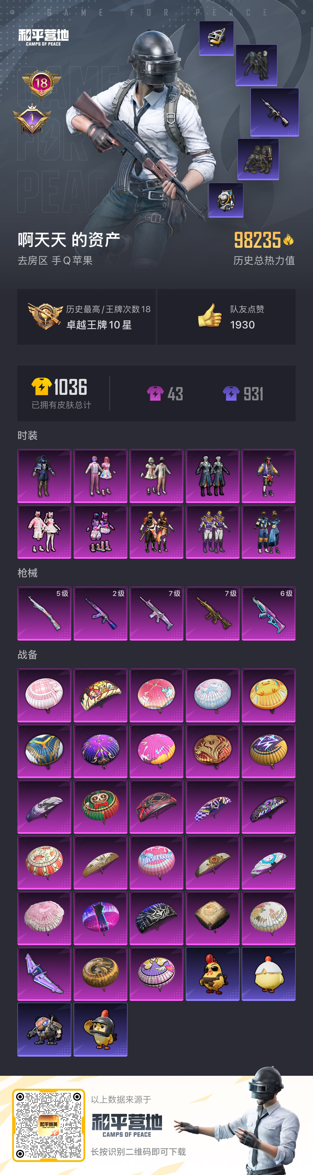 HPSJ3441851和平精英账号详情图4