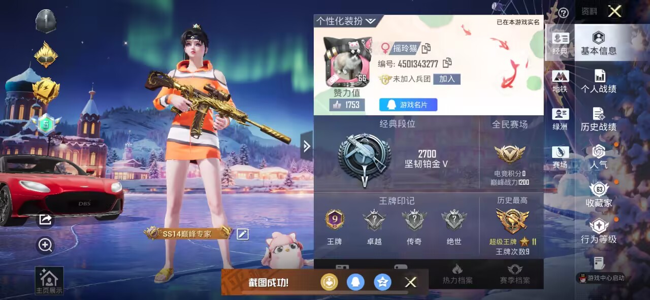 HPSJ3436930和平精英账号详情图4