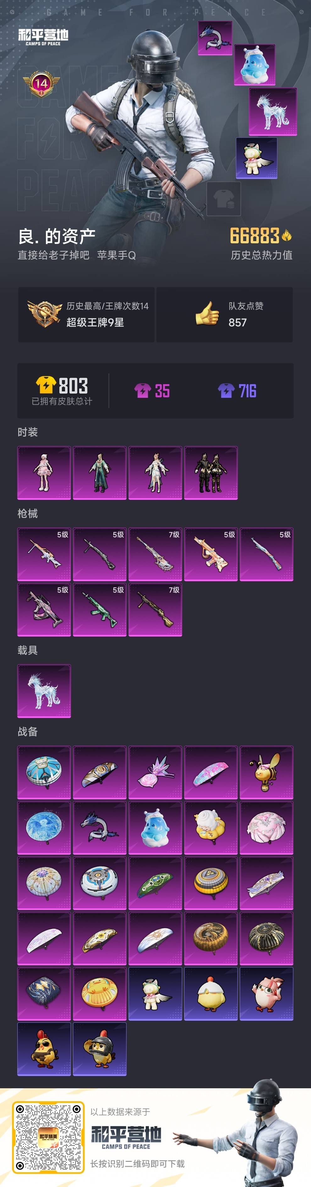 HPSJ3436834和平精英账号详情图3