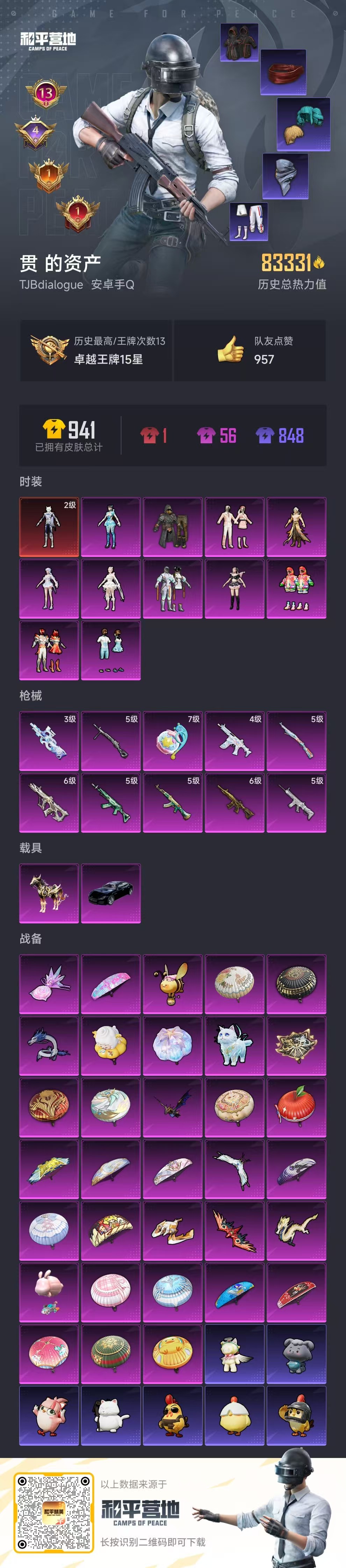 HPSJ3437554和平精英账号详情图3